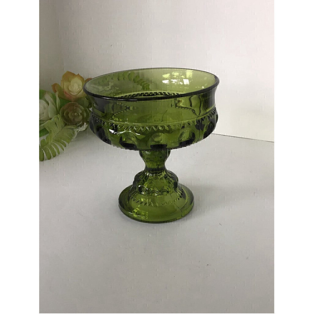 VINTAGE Indiana Glass Kings Crown Pedestal Compote - Picture 2 of 4